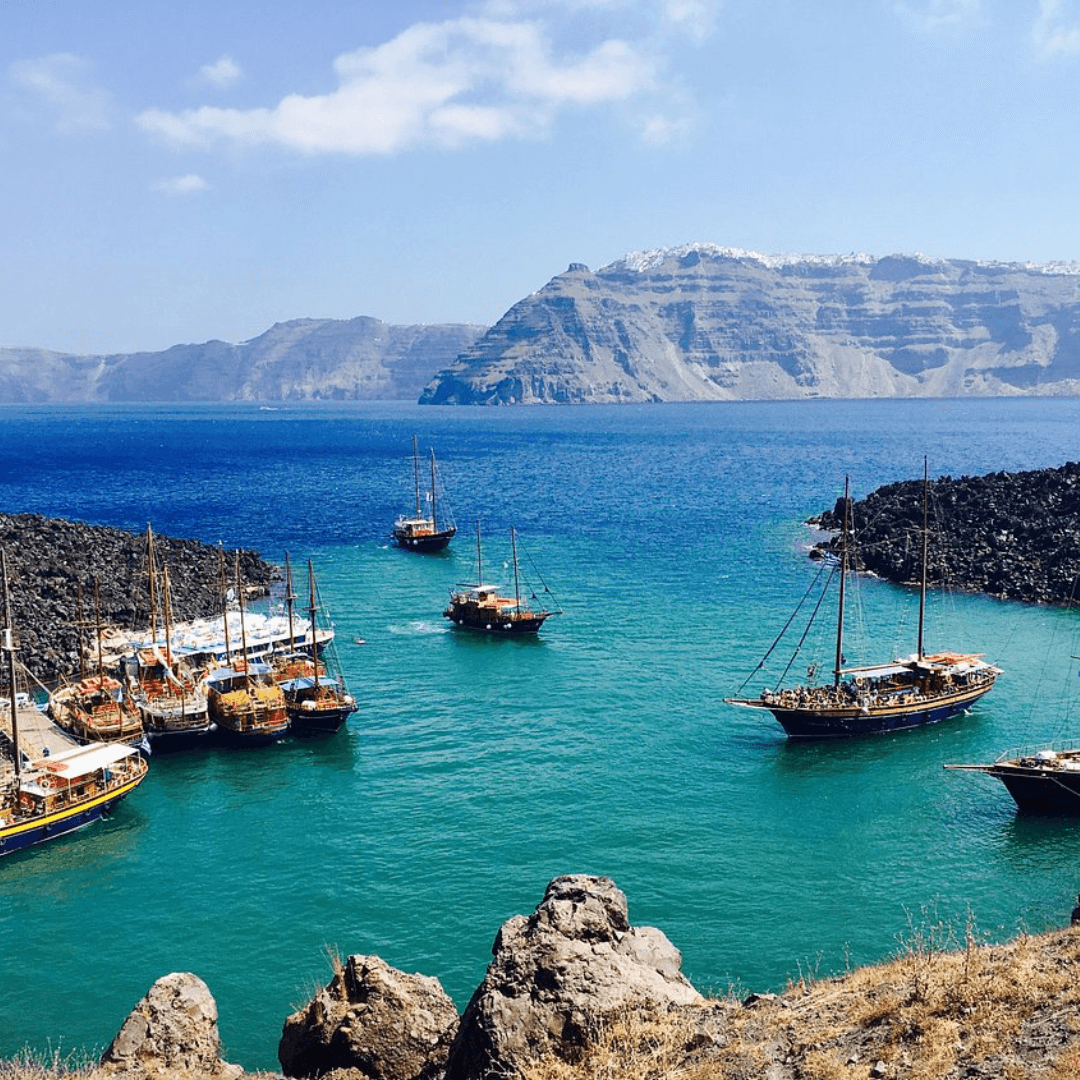 Santorini Volcano & Hot Springs: Experience volcanic landscapes and relaxing hot springs, perfect for an adventurous day.