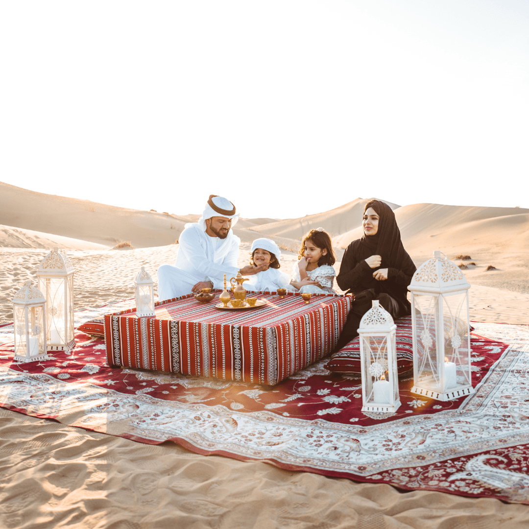 Desert Safari with BBQ Dinner o	An Arabian adventure in the desert, featuring dune bashing, camel rides, a BBQ dinner, and live belly dance entertainment.